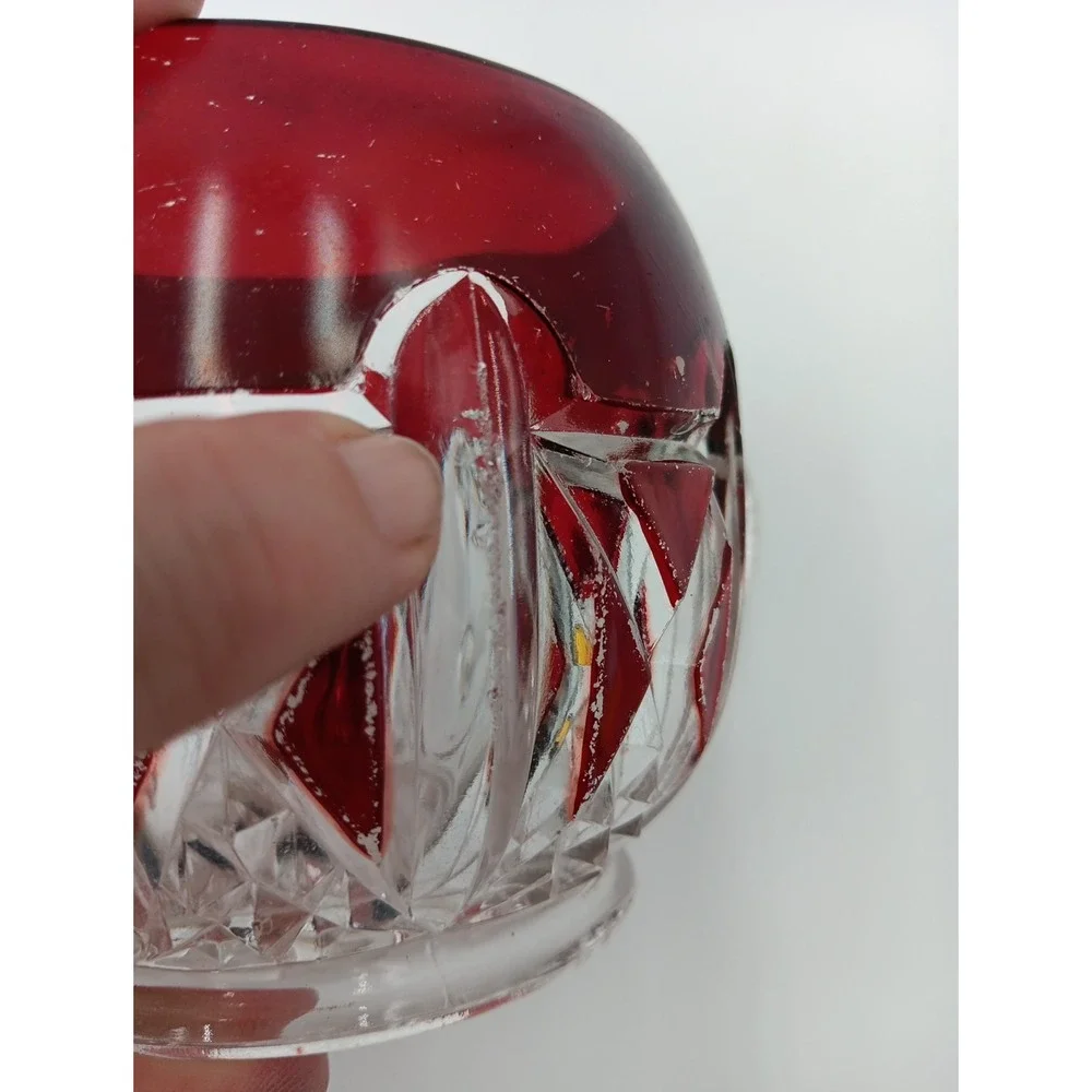 VTG Triple Triangle Ruby Stained Doyle & Co 876‎ EAPG Sugar Bowl Antique